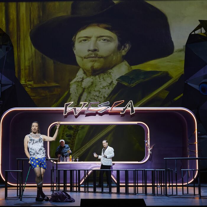 Jérôme Boutillier (Fieramosca ), Jürgen Müller (Ein Wirt), Matthias Henneberg (Pompeo) / Copyright: Ludwig Olah